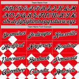 Custom Red Black-White Croatia Rhombus Performance T-Shirt