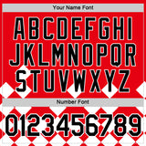 Custom Red Black-White Croatia Rhombus Performance T-Shirt