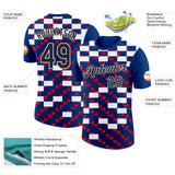 Custom Blue Black White-Red Croatia Geometric Performance T-Shirt