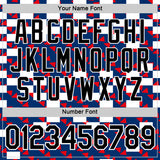 Custom Blue Black White-Red Croatia Geometric Performance T-Shirt