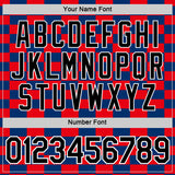 Custom Blue Black White-Red Croatia Plaid Performance T-Shirt