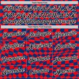 Custom Blue Black White-Red Croatia Plaid Performance T-Shirt