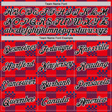 Custom Red Black White-Blue Croatia Plaid Performance T-Shirt