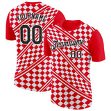 Custom Red Black-White Croatia Plaid Performance T-Shirt