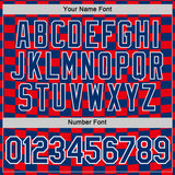 Custom US Navy Blue White-Red Croatia Plaid Performance T-Shirt