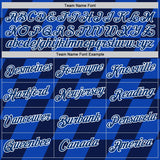 Custom Blue US Navy Blue White-Navy Croatia Plaid Performance T-Shirt