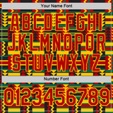 Custom Red Yellow Kelly Green-Black Ghana Geometric Performance T-Shirt