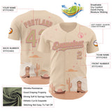 Custom City Cream Vegas Gold-Medium Pink Texas Cowboy Landscape City Edition Authentic Baseball Jersey