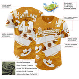 Custom Yellow White-Old Gold Texas Cowboy Guitar City Edition Authentic Baseball Jersey