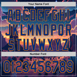 Custom Blue Royal-Bay Orange Texas Sunset Night Landscape City Edition Authentic Baseball Jersey