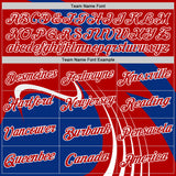 Custom Royal Red-White France Lines Performance T-Shirt