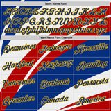 Custom Red Royal Gold-White France Performance T-Shirt