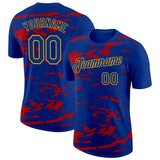 Custom Royal Gold-Red France Liquid Performance T-Shirt