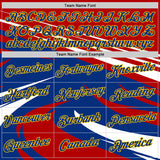 Custom Red Royal Gold-White France Lines Performance T-Shirt