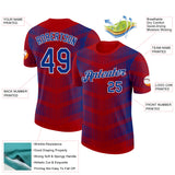 Custom Red Royal-White France Performance T-Shirt