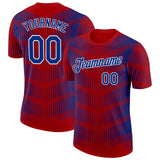 Custom Red Royal-White France Performance T-Shirt