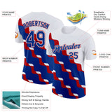 Custom White Royal-Red France Fluid Performance T-Shirt