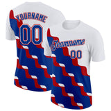 Custom White Royal-Red France Fluid Performance T-Shirt