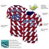 Custom Red Royal Blue-White Norway Geometric Performance T-Shirt