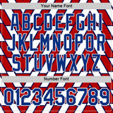 Custom Red Royal Blue-White Norway Geometric Performance T-Shirt