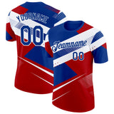 Custom Royal White-Red Norway Performance T-Shirt