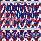 Custom Royal White-Red Norway Geometric Performance T-Shirt