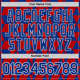 Custom Red Royal-White Norway Geometric Performance T-Shirt