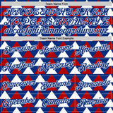 Custom Royal White-Red Norway Geometric Performance T-Shirt