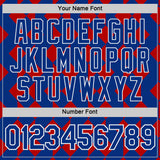 Custom Royal White-Red Norway Geometric Performance T-Shirt