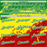 Custom Grass Green White Light Yellow-Red Senegal Grunge Performance T-Shirt
