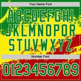 Custom Grass Green White Light Yellow-Red Senegal Grunge Performance T-Shirt