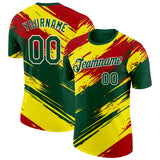 Custom Green White Light Yellow-Red Bolivia Brush Performance T-Shirt