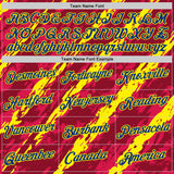 Custom Red Royal-Light Yellow Spain Splash Performance T-Shirt