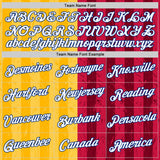 Custom Red White Yellow-Royal Spain Stripe Splash Performance T-Shirt