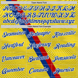 Custom Yellow Royal Red-White Spain Wave Stripe Performance T-Shirt