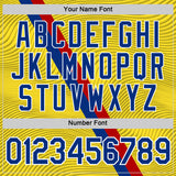 Custom Yellow Royal Red-White Spain Wave Stripe Performance T-Shirt