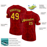 Custom Red Gold-Royal Spain Floral Damask Performance T-Shirt
