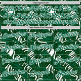 Custom Green Kelly Green-White Saudi Arabia Abstract Swirl Performance T-Shirt