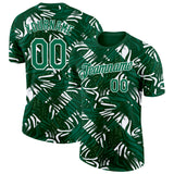 Custom Green Kelly Green-White Saudi Arabia Abstract Swirl Performance T-Shirt