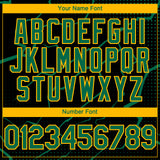 Custom Black Kelly Green-Gold 3D Pattern Design Lightning Polka Dot Authentic Baseball Jersey