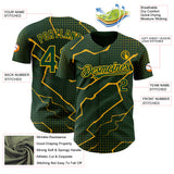 Custom Green Gold 3D Pattern Design Lightning Polka Dot Authentic Baseball Jersey