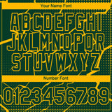 Custom Green Gold 3D Pattern Design Lightning Polka Dot Authentic Baseball Jersey