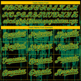 Custom Black Kelly Green-Yellow 3D Pattern Design Dripping Splatter Paint Authentic Baseball Jersey