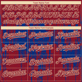 Custom Crimson Cream-Royal 3D Pattern Design Dripping Splatter Paint Authentic Baseball Jersey