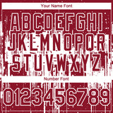 Custom Crimson White 3D Pattern Design Dripping Splatter Paint Authentic Baseball Jersey