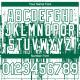 Custom White Kelly Green 3D Pattern Design Dripping Splatter Paint Authentic Baseball Jersey