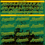 Custom Black Kelly Green-Yellow 3D Pattern Design Abstract Splatter Grunge Paint Authentic Baseball Jersey