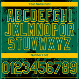 Custom Black Kelly Green-Yellow 3D Pattern Design Abstract Splatter Grunge Paint Authentic Baseball Jersey