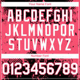 Custom Black White-Neon Pink 3D Pattern Design Abstract Splatter Grunge Paint Authentic Baseball Jersey