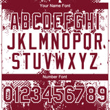 Custom Crimson White 3D Pattern Design Abstract Splatter Grunge Paint Authentic Baseball Jersey
